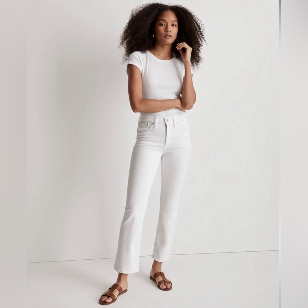 Madewell Kick Out Crop Jeans color white size 27